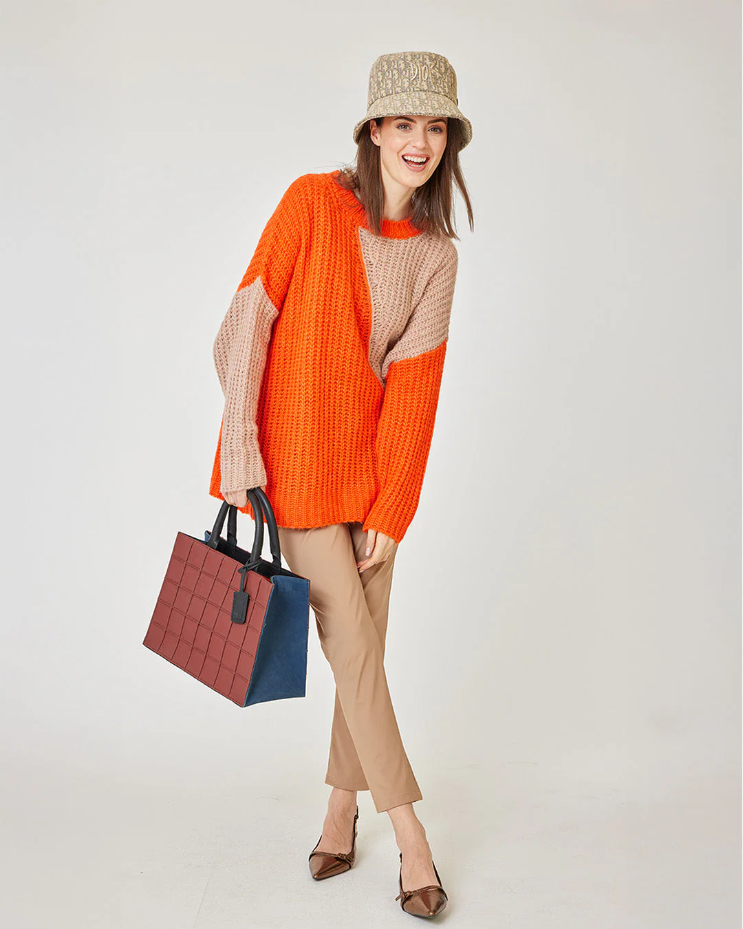 Sofia Mini Tote Multi Suede Brown - Image 6